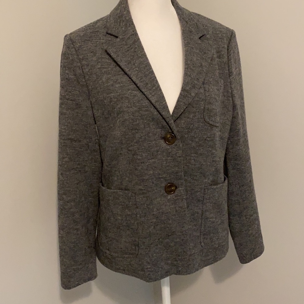 NWT Anthropologie Wool Grey Blazer Size 8